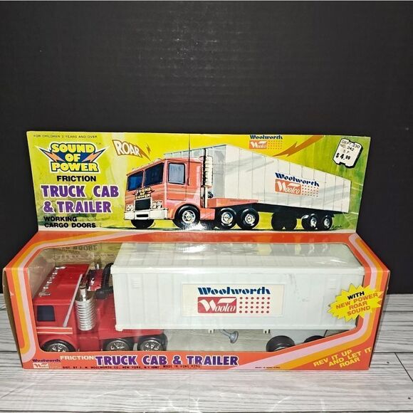 Friction 1970’s Woolco Woolworth Semi Truck Cab & Trailer Collectible Toy Rare - Picture 3 of 8